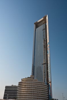 ABU DHABI, UAE - DECEMBER 22: Abu Dhabi streets with skyscrapers on December 22, 2014. United Arab Emirates