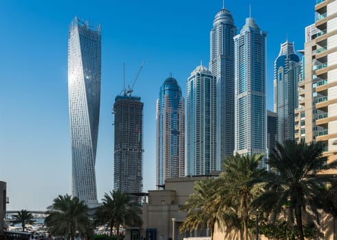 UAE, DUBAI - DECEMBER 31: view of Dubai Marina, United Arab Emirates on December 31, 2014
