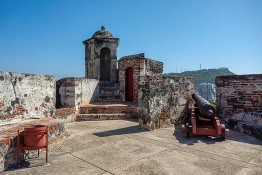 Castillo San Felipe de Barajas, fortress in the strategic location of Cartagena de Indias city on the Caribbean coast of Colombia.