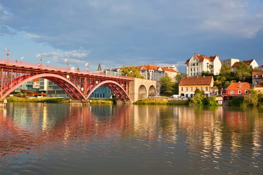SLOVENIA, MARIBOR - JULY 17: Skyline of Maribor city in the sunny day, Slovenia on July 17, 2014