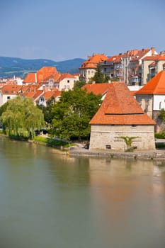 Skyline of Maribor city in the sunny day, Slovenia