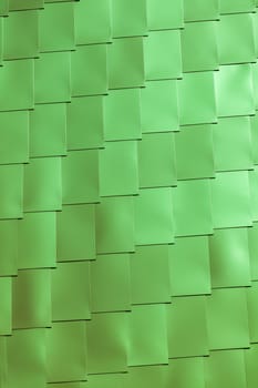 Green Vinyl Tile wall Background. Vertical vignetted shot