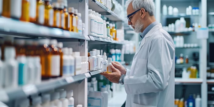 Industrial production of pharmaceuticals. AI generative.