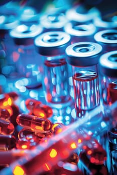 Industrial production of pharmaceuticals. AI generative.