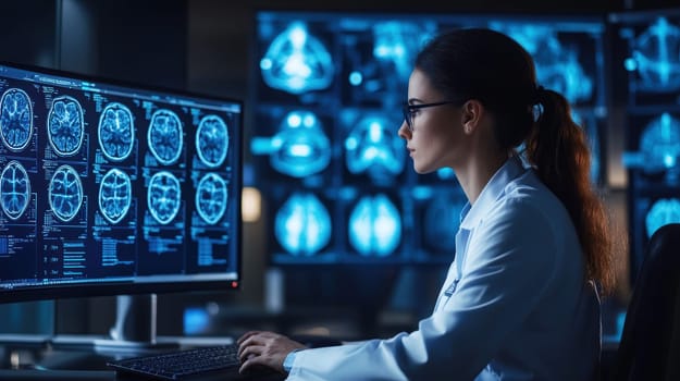 Radiographer at work. AI generative.