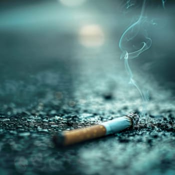 Anti-smoking campaign. AI generative.