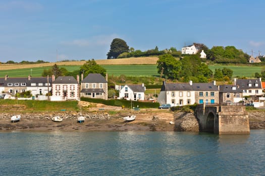 Small town in Western Brittany, France. Horizontal shot