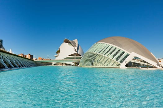 Valencia architectural complex City of Arts and Sciences (Ciudad de las Artes y las Ciencias) designed by Santiago Calatrava