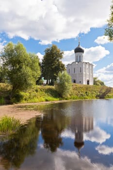 Church of the intercession on the Nerl river in Russia the village Bogolyubovo
