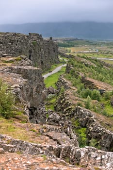 Pingvellir national park - The area is located on the Mid-Atlantic ridge, where the continents of Europe and America drift apart causing earthquakes and volcanic activity.