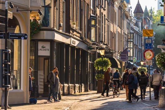 NETHERLANDS, UTRECHT - OCTOBER 01: people on the street of Utrecht on October 1, 2015