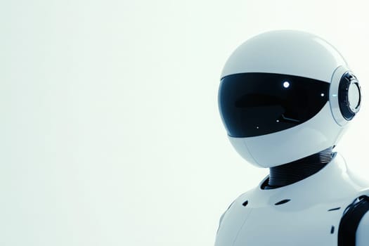 This futuristic robot showcases smooth lines and a glossy finish, emphasizing advanced technology.