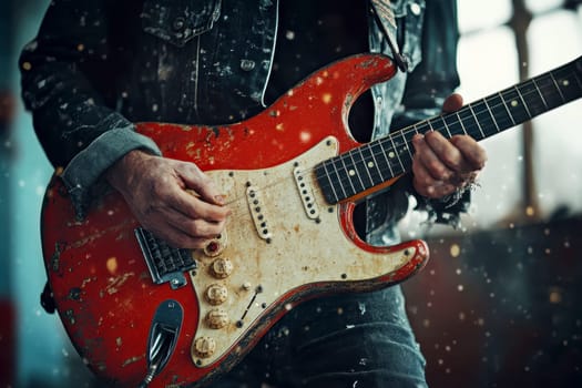 vintage grunge band rock and roll show concert banner ad template. AI generative.