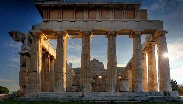 ruins of ancient greek city, AI generated image