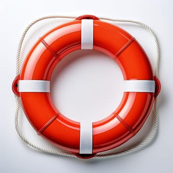 orange and white lifebuoy, AI generated image
