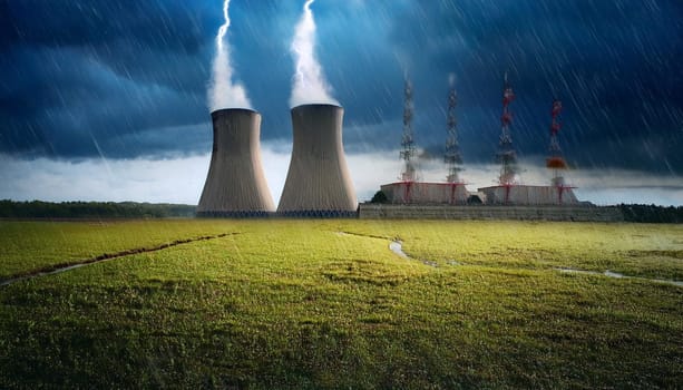 nuclear powerstation power plant, AI generated image