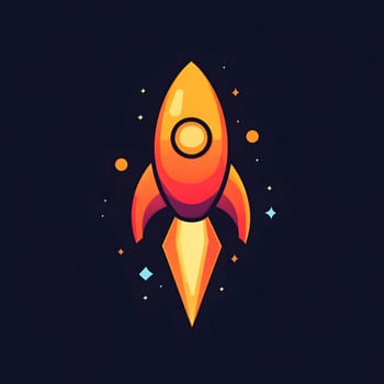 Minimalistic Flying Space Rocket Launch flight innovation Icon Symbol