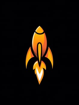 Minimalistic Flying Space Rocket Launch flight innovation Icon Symbol
