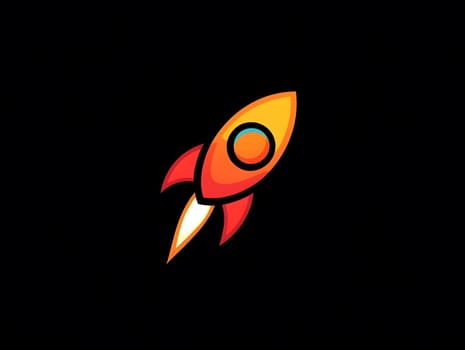 Minimalistic Flying Space Rocket Launch flight innovation Icon Symbol