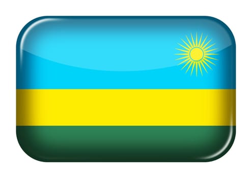 A Rwanda web icon rectangle button with clipping path