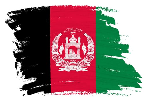 An Afghanistan flag background paint splash brushstroke 3d illustration with clipping path