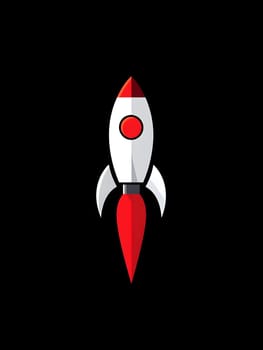 Minimalistic Flying Space Rocket Launch flight innovation Icon Symbol