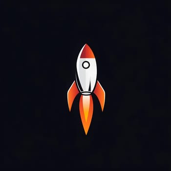 Minimalistic Flying Space Rocket Launch flight innovation Icon Symbol