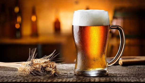 pint of beer in a pub, AI generated image