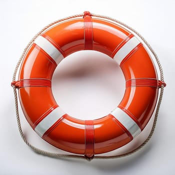 orange and white lifebuoy, AI generated image