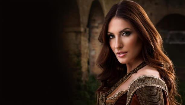 gorgeous young medieval woman, AI generated image