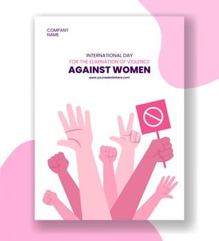 Social Media Vertical Poster on Eliminating Domestic Violence Against Women Cartoon Template