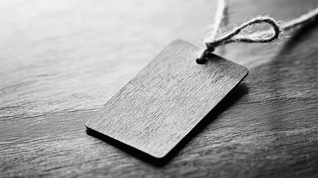 A striking, hand-drawn black and white illustration of a price tag sitting on a table, highlighted by strong lighting and high contrast. The simple yet impactful design features a white background, emphasizing the sharp lines and bold shapes of the tag.