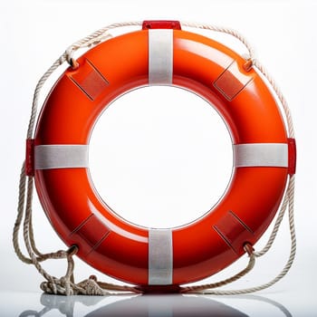 orange and white lifebuoy, AI generated image