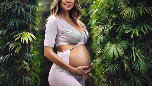 gorgeous young pregnant woman, AI generated image