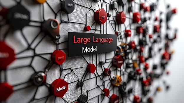 A bold 3D rendering of the text "Large Language Model"" on a crisp white background, with soft shadows adding depth and dimension. This minimalist design emphasizes clarity and focus, perfect for presentations or educational materials on AI and technology."