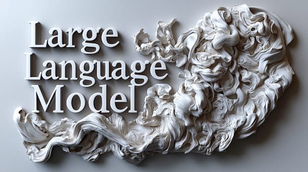 A bold 3D rendering of the text "Large Language Model"" on a crisp white background, with soft shadows adding depth and dimension. This minimalist design emphasizes clarity and focus, perfect for presentations or educational materials on AI and technology."