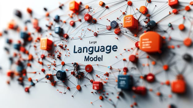 A bold 3D rendering of the text "Large Language Model"" on a crisp white background, with soft shadows adding depth and dimension. This minimalist design emphasizes clarity and focus, perfect for presentations or educational materials on AI and technology."