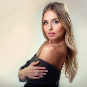 gorgeous young woman portrait, AI generated image