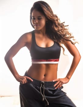 gorgeous young hip hop dancer woman, AI generated image