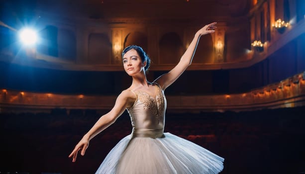 pretty classical ballerina dancer dancing, AI generated image