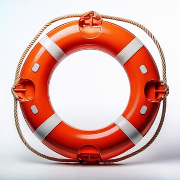 orange and white lifebuoy, AI generated image