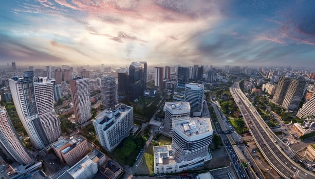 aerial view of a modern city, AI generated image
