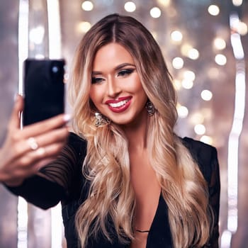 gorgeous young female influencer taking selfie, AI generated image