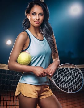 pretty young woman playing tennis, AI generated image