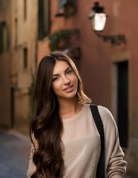 pretty young woman smiling, AI generated image