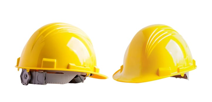 Helmet isolated on white background, protect to safety for engineer in construction site.