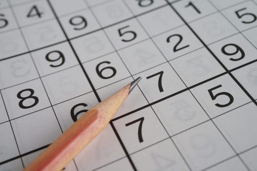 Sudoku puzzle, game to play for keep you brain younger for developing Alzheimer disease in senior patient.