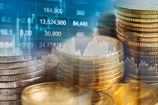 Stock market finance business, economy trend graph digital technology.