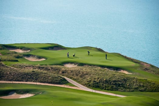 golf resort with the scenery of the sea. summer vacation