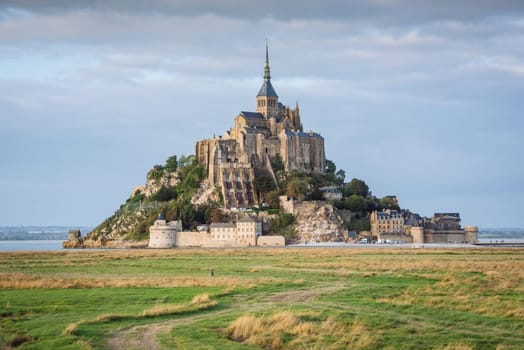 Mont Saint Michel monastery abbey on the island in Normandy, Northern France